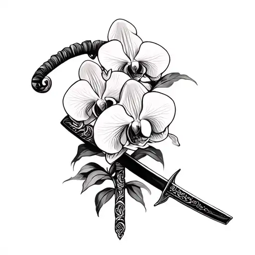 Orchids Wrapped Around Katana Transforming