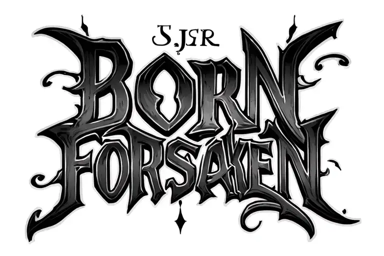 Sjr Letters With Shading Around The Font That Says Born Forsaken