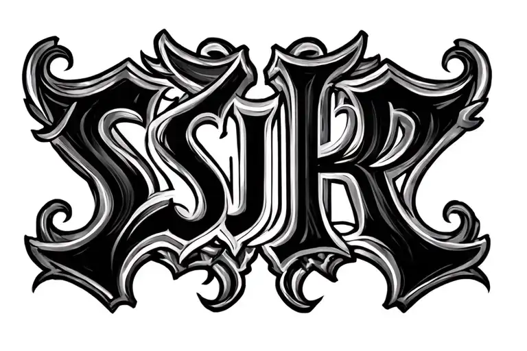 Sjr Letters With Shading Around The Font