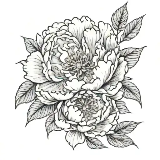 Peony And Hawthorn Flower