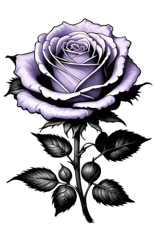 A Single Purple Rose Blooming