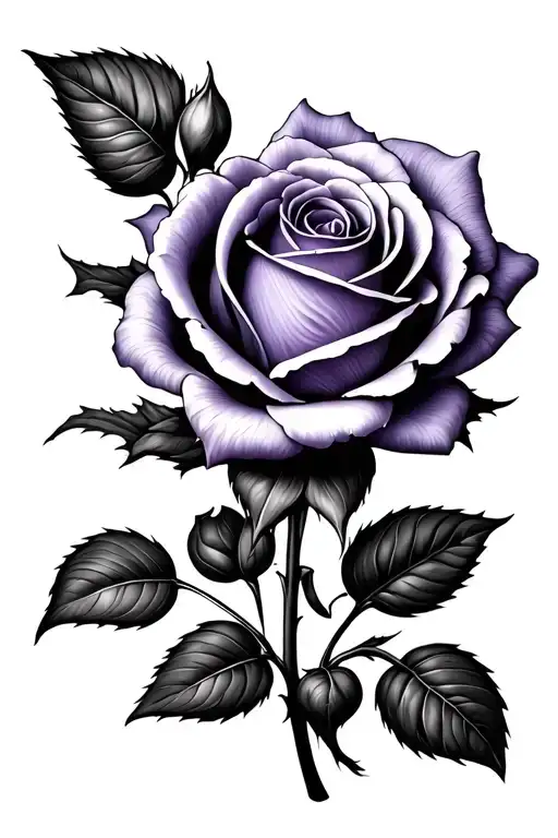 A Single Purple Rose Blooming