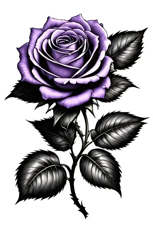 A Single Purple Rose Blooming