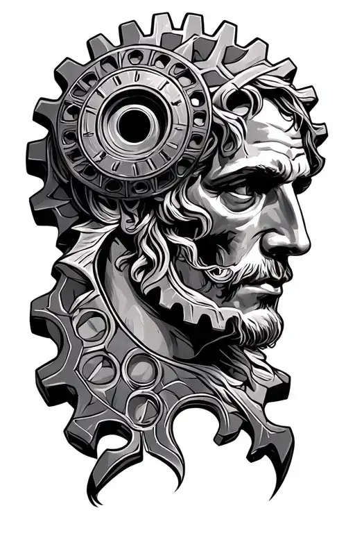 Gear With The Virtuvian Man Da Vinci In It