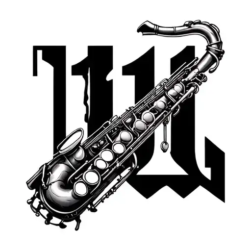 The Number 11 In The Shape Of A Saxophone