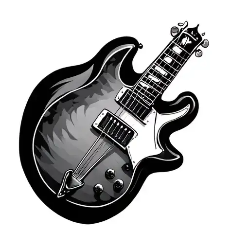 The Number 13 In The Shape Of A Guitar