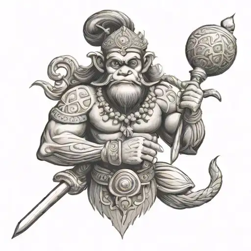 Hanuman Mace And Trident