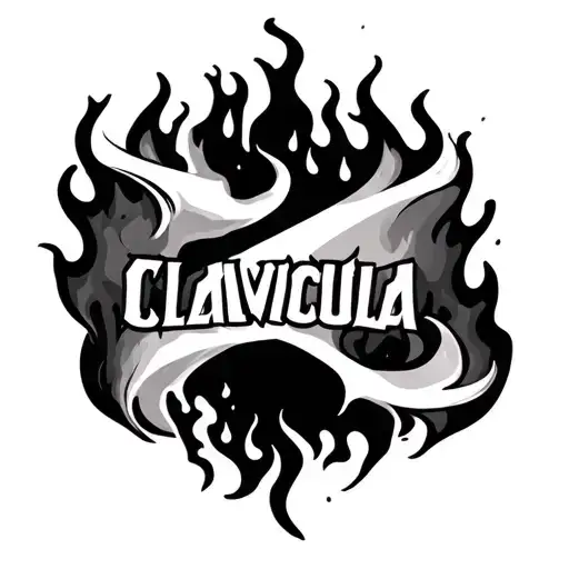 Name Clavicula With Fire Flame