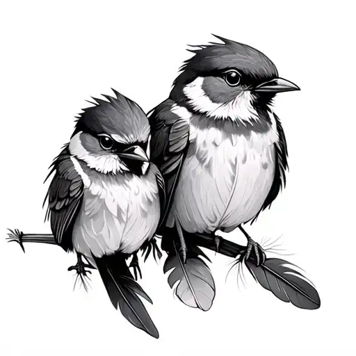Birds Of A Feather Flock Together Cute Sketch With Feathers