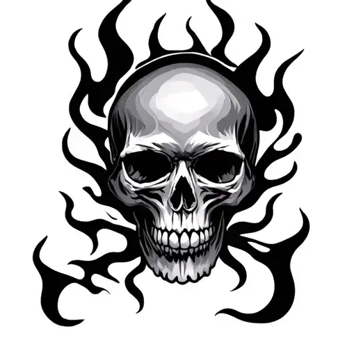 Skulls With Flames