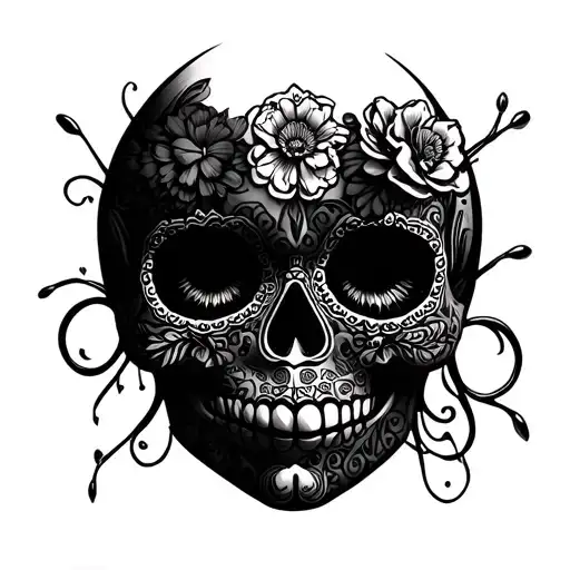 Sugar Skull Taking Mask Off Of Her