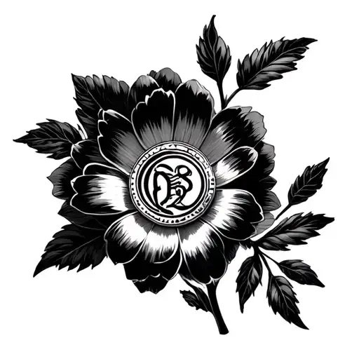 Disney Tangled Flower With Gemini Sign In Middle