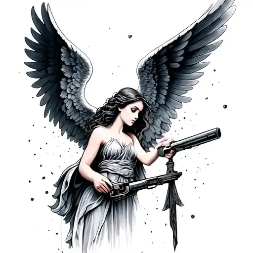 Angel Getting Shot With Cross Hair