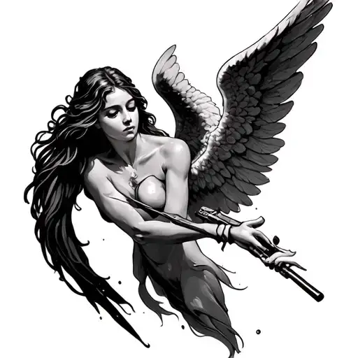 Angel Getting Shot With Cross Hair