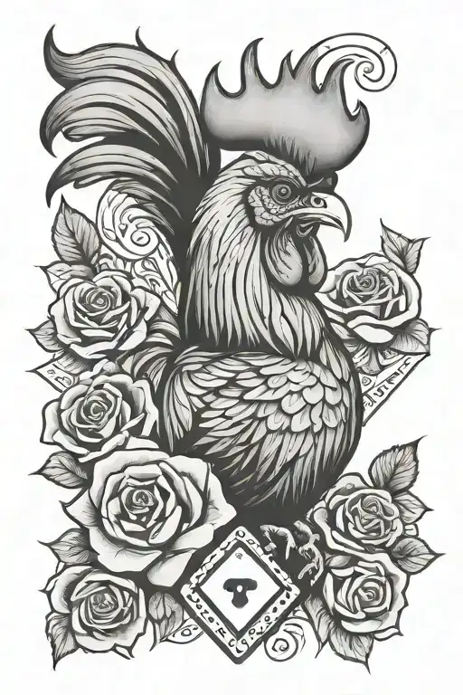 Rooster Dice And Roses