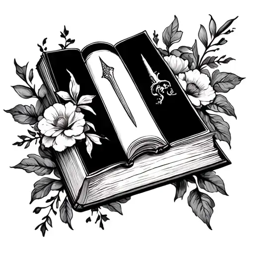 Floral Arm Tattoo With Book And Mr Point Stake From Buffy