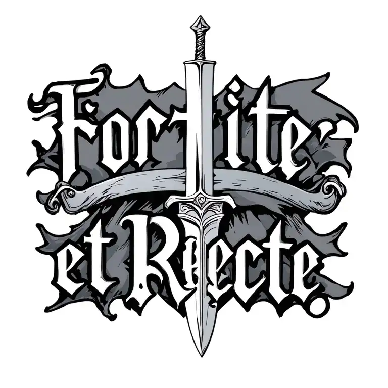 The Words 'Fortiter Et Recte' With A Sword Piercing