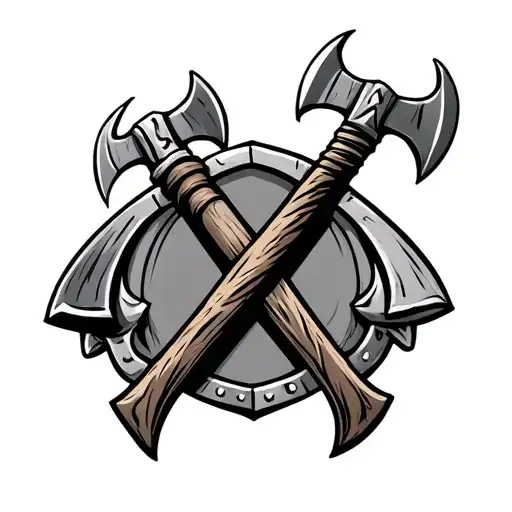 Viking Family Crest With Axes
