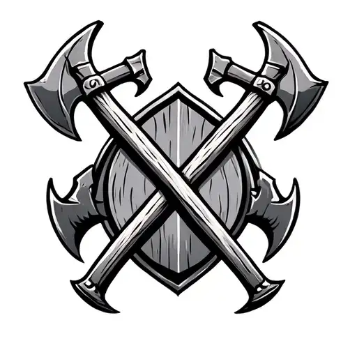 Viking Family Crest With Axes