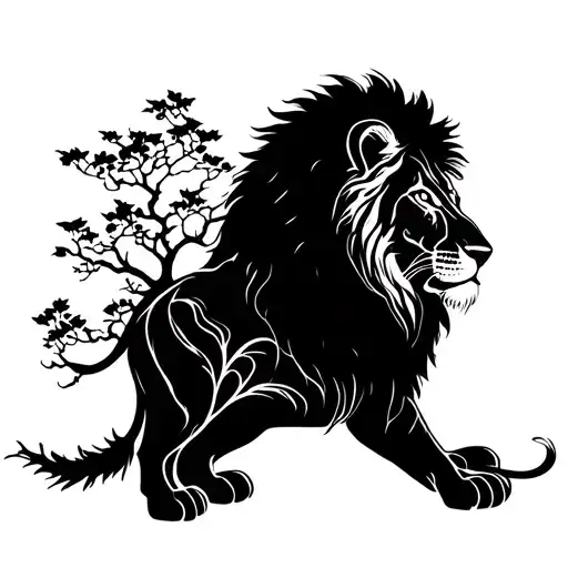 Lion With Tree Of Life Underneath