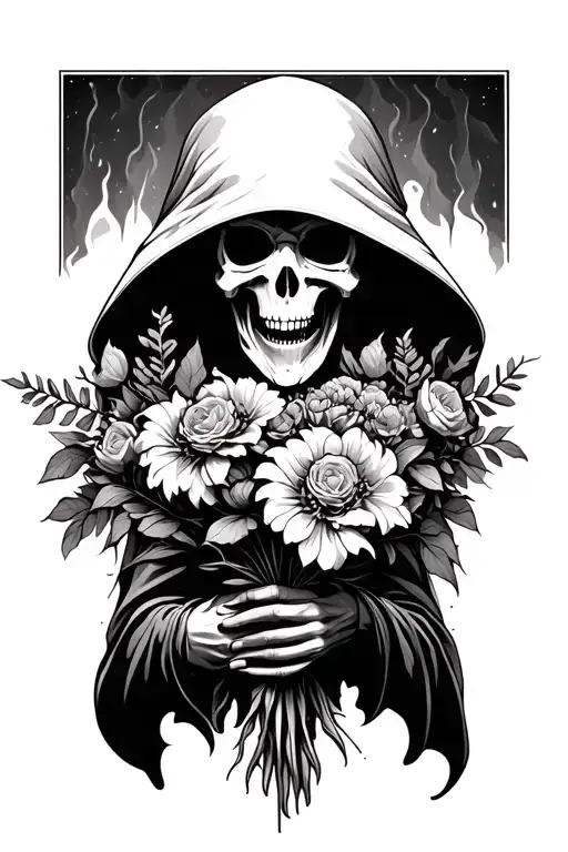 Reaper Holding A Bouquet