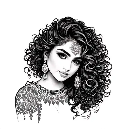 Jayda With A Curly Line And Mexican Design