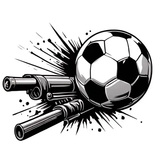 Gunners Cannon Shooting Out A Soccer