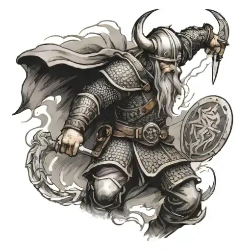 Viking Warrior Battling
