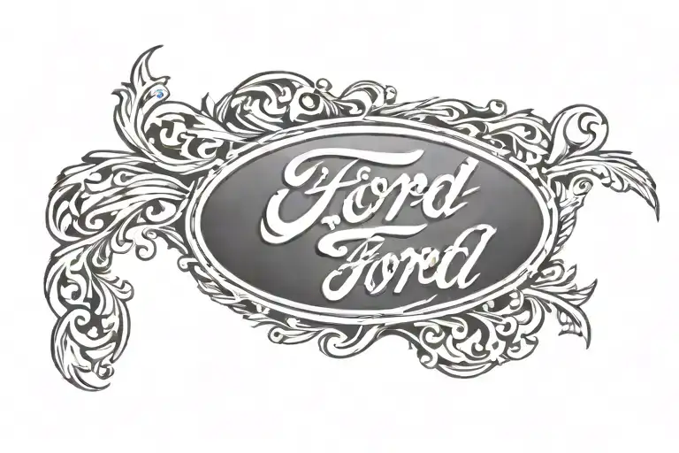 Ford Logo With The Initials Rs Racing Through A Caribbean