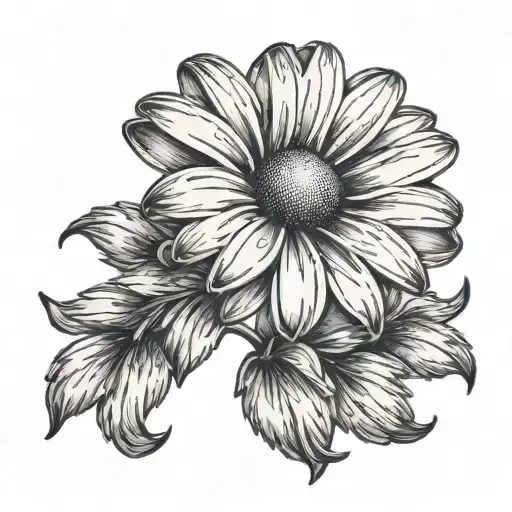 Daisy Flower With Petals That Are Cow Print Made