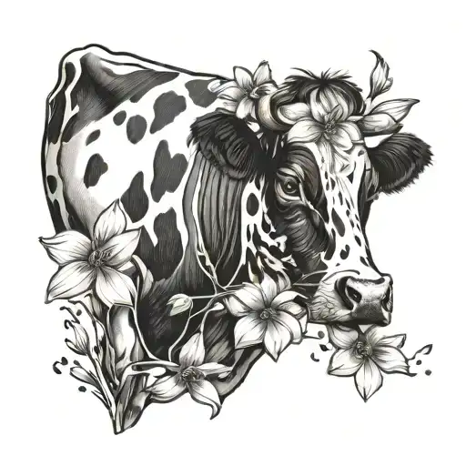 Cow Print Formation On Daisyy Flower Petals Falling