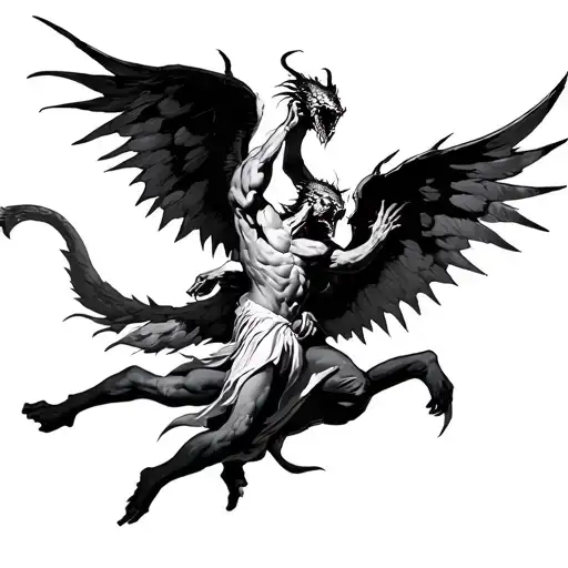 Demons And Angels Fighting Demons
