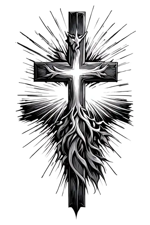 Cross With Light Rays Coming