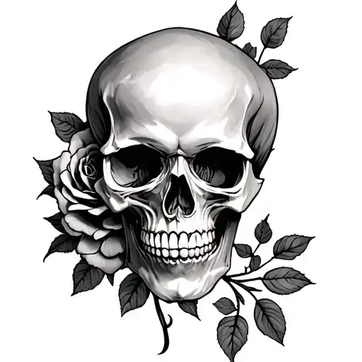 Skull With Rose