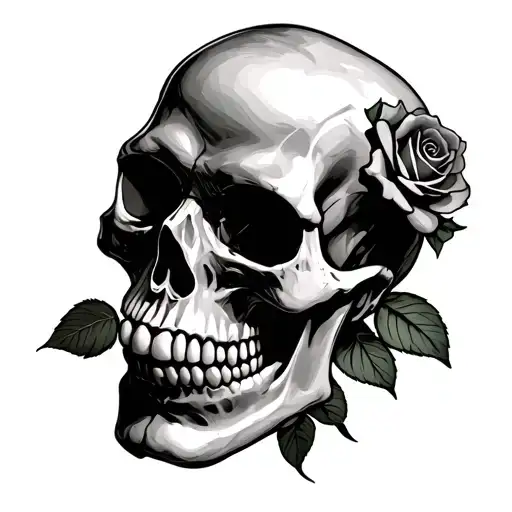 Skull Eating Rose