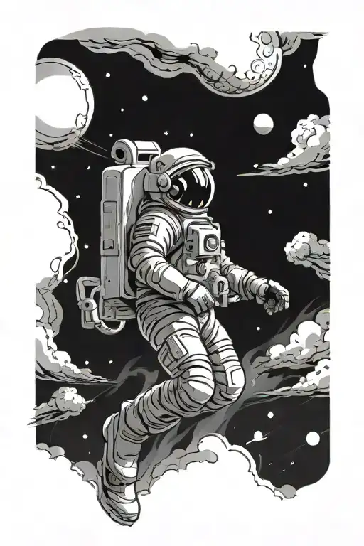 Astronout Fall From Building Background