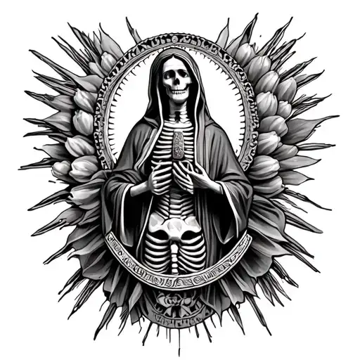 Our Lady Of Guadalupe Realistic Skeleton
