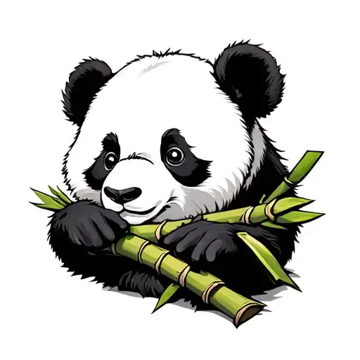 A Panda Eating Bamboo