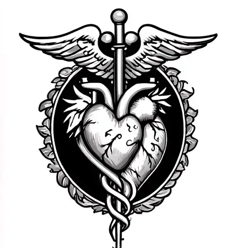 Caduceus Tattoo With Hearth Continued As Chemistry Teachers