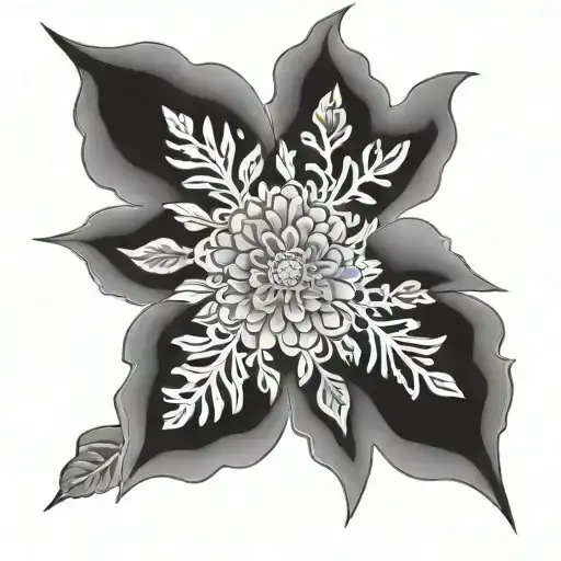 Chrysanthemen And Snowflake Inside