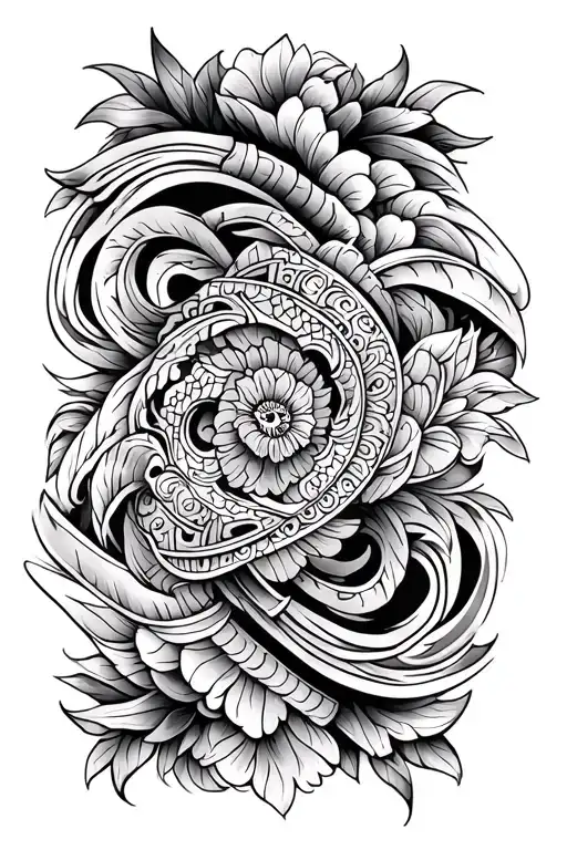 Hmong Tattoo Sleeve Mixed With Polynesian Style