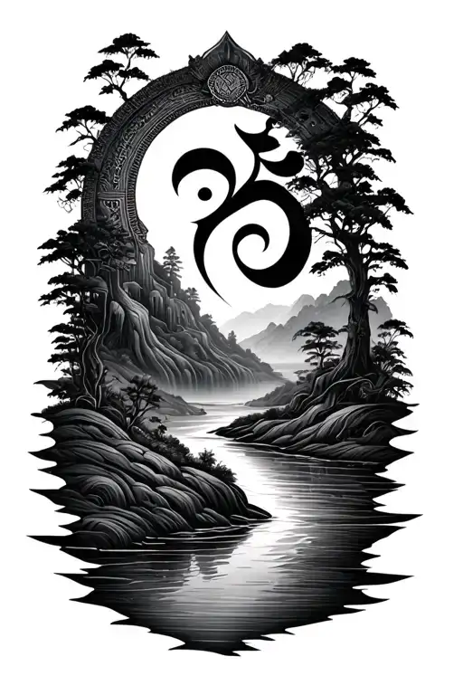 A River Flowing Merge Into Ik Onkar