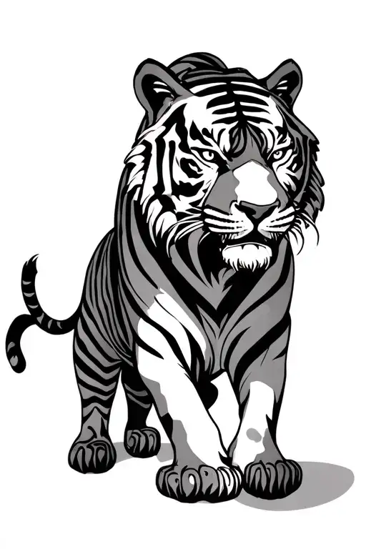 Tiger And Samarai Standing