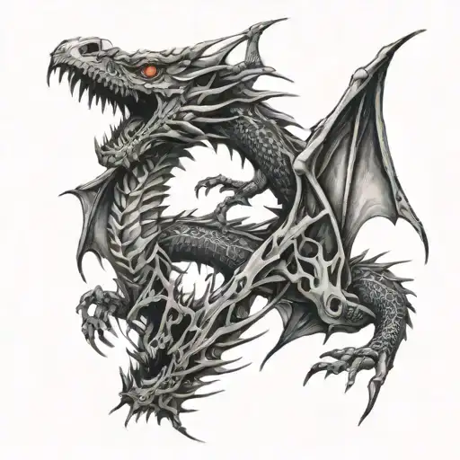 Dragon Tattoo That Goes Around My Arm Made Of Bones