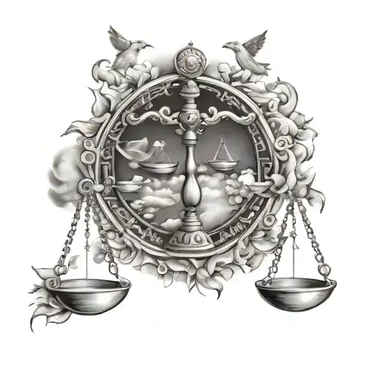 Libra With Zodiac Sign Libra And Life And Death With Background Sky