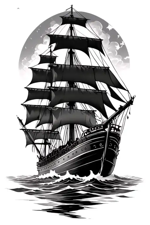 Old School Ship With Sorrow Like Sea Billows