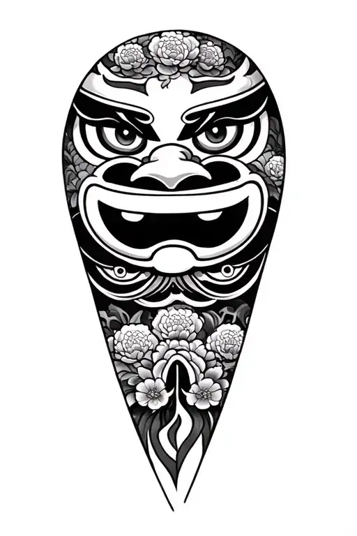 Make Me A Full Tattoo On My Leg With A Japanese Daruma Theme