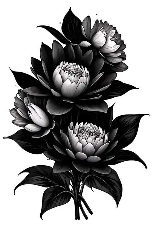 Water Lily And Carnation Bouquet