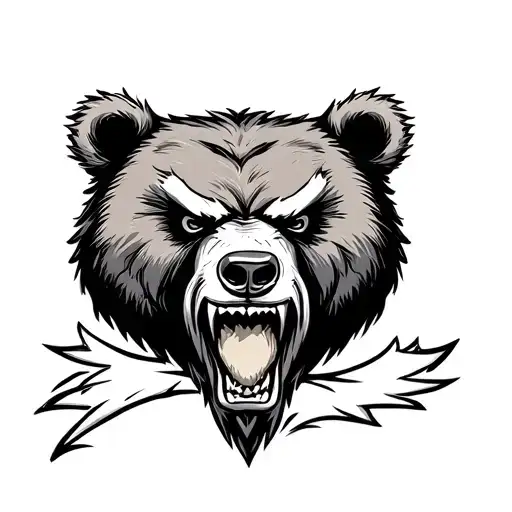 Bear Head Angry