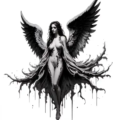 Rotting Angel Wings Spread Wide